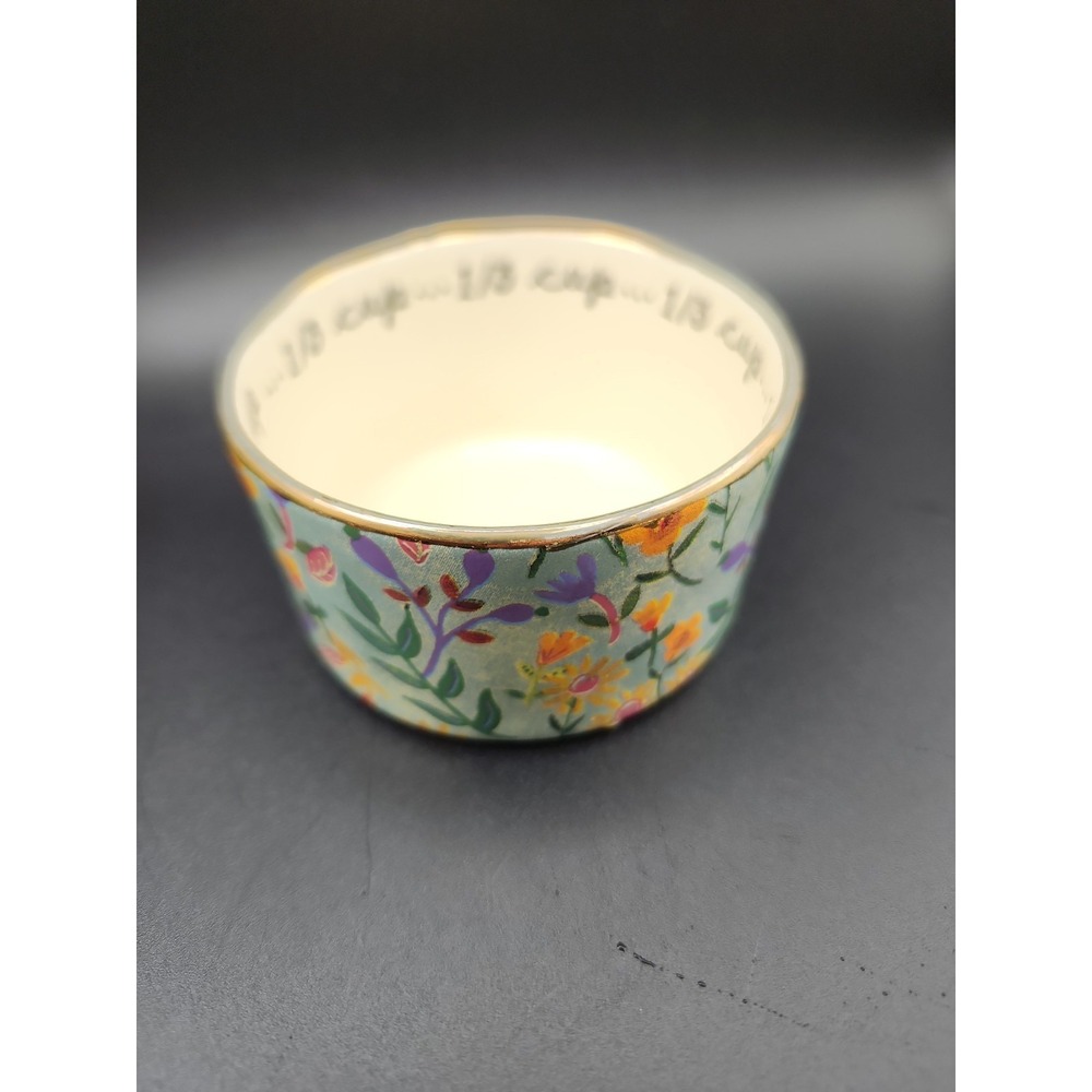 🌺Natural Life Ceramic Nesting Measuring Cups In A Multi-floral Design. Set of 4 - Picture 4 of 9